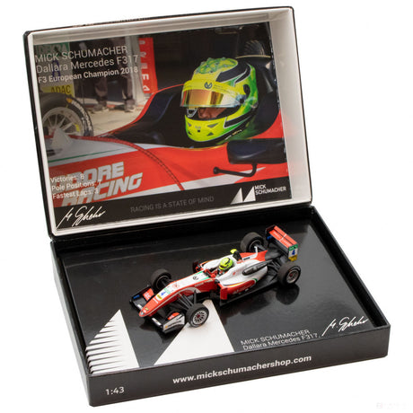 Auto modelo, Mick Schumacher Dallara Mercedes F317 F3 European Champion 2018, 1:43, Blanco, 2018 - FansBRANDS®