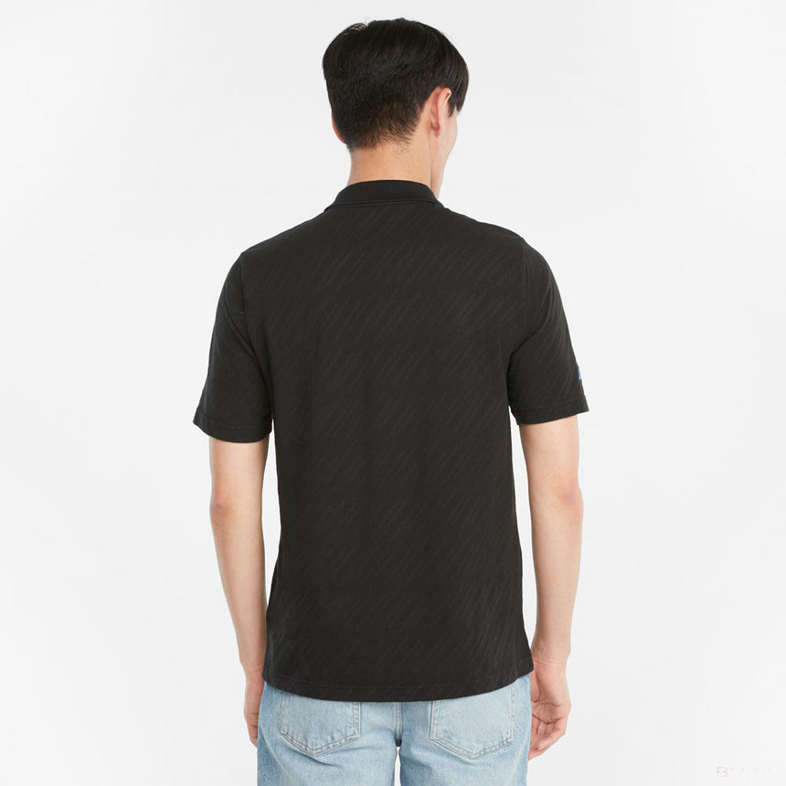 Camiesta de Hombre con Cuello,Puma BMW MMS Jacquard, Negro, 2021 - FansBRANDS®