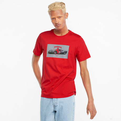 Camiesta para Hombre, Puma Ferrari Race Graphic, Rojo, 2021 - FansBRANDS®