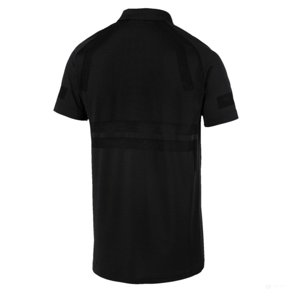 Camiseta de hombre con cuello, Puma Mercedes ecoKNIT, Negro, 2019