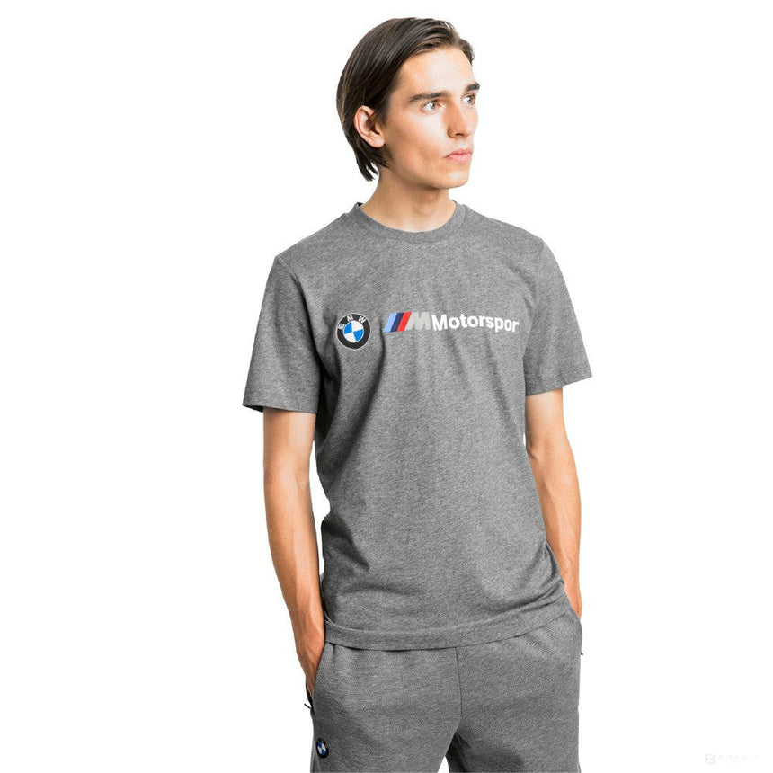 Camiseta BMW, Puma BMW MMS Logo Cuello Redondo, Gris, 2019