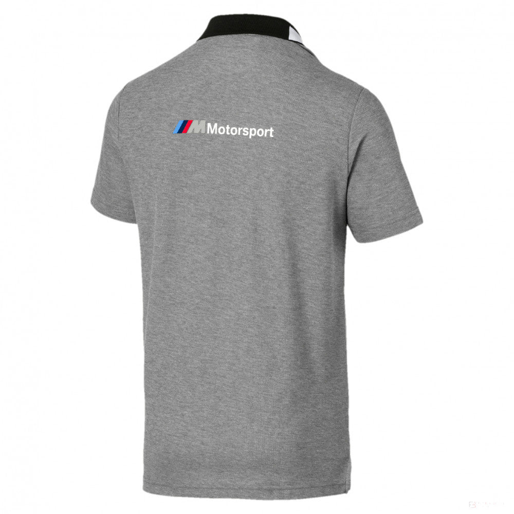 Camiseta de hombre con cuello, Puma BMW Motorsport, Gris, 2019