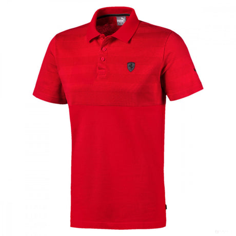 Camiseta de hombre con cuello, Puma Ferrari Scudetto Striped, Rojo, 2020 - FansBRANDS®