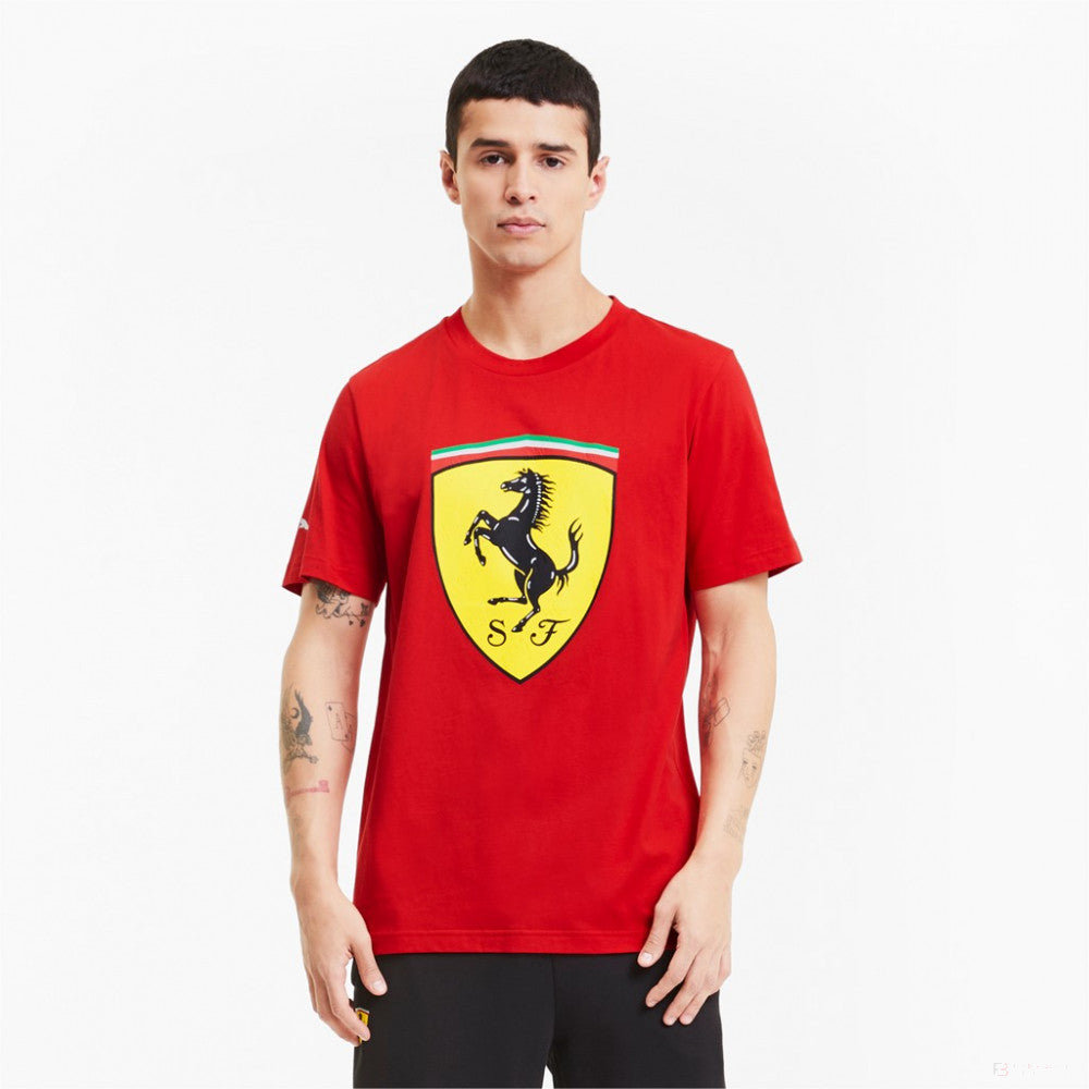 Camiseta para hombre, Puma Ferrari Race Big Shield+, Rojo, 2020