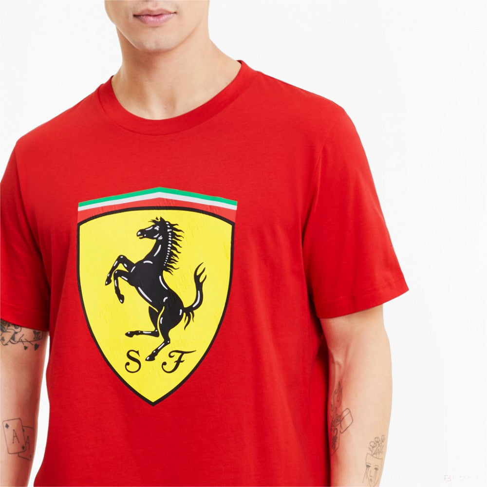 Camiseta para hombre, Puma Ferrari Race Big Shield+, Rojo, 2020