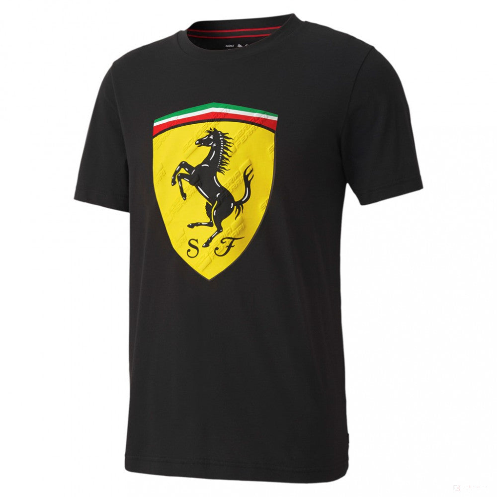Camiseta para hombre, Puma Ferrari Race Big Shield+, Negro, 2020