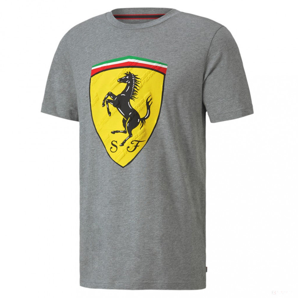 Camiseta para hombre, Puma Ferrari Race Big Shield+, Gris, 2020