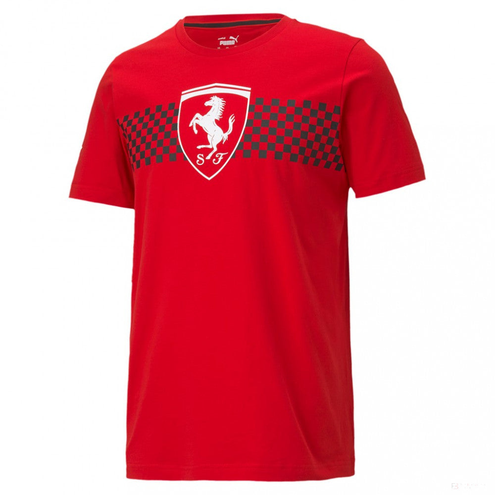 2021, Rojo, Puma Ferrari a cuadros Bandera Camiseta