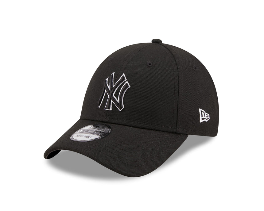 Gorra de los Yankees de Nueva York, New Era, 9FORTY, contorno pop, negro