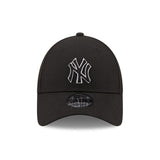 Gorra de los Yankees de Nueva York, New Era, 9FORTY, contorno pop, negro