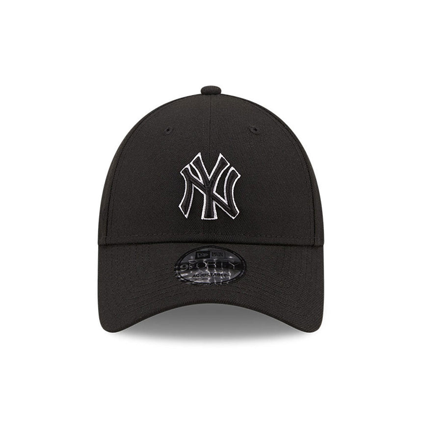 Gorra de los Yankees de Nueva York, New Era, 9FORTY, contorno pop, negro