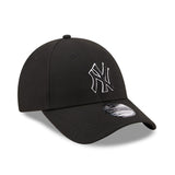 Gorra de los Yankees de Nueva York, New Era, 9FORTY, contorno pop, negro