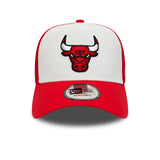 Gorra de los Chicago Bulls, New Era, trucker, blanca