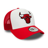 Gorra de los Chicago Bulls, New Era, trucker, blanca