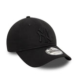 Gorra de béisbol de los New York Yankees, New Era, 9TWENTY, esencial, negra total