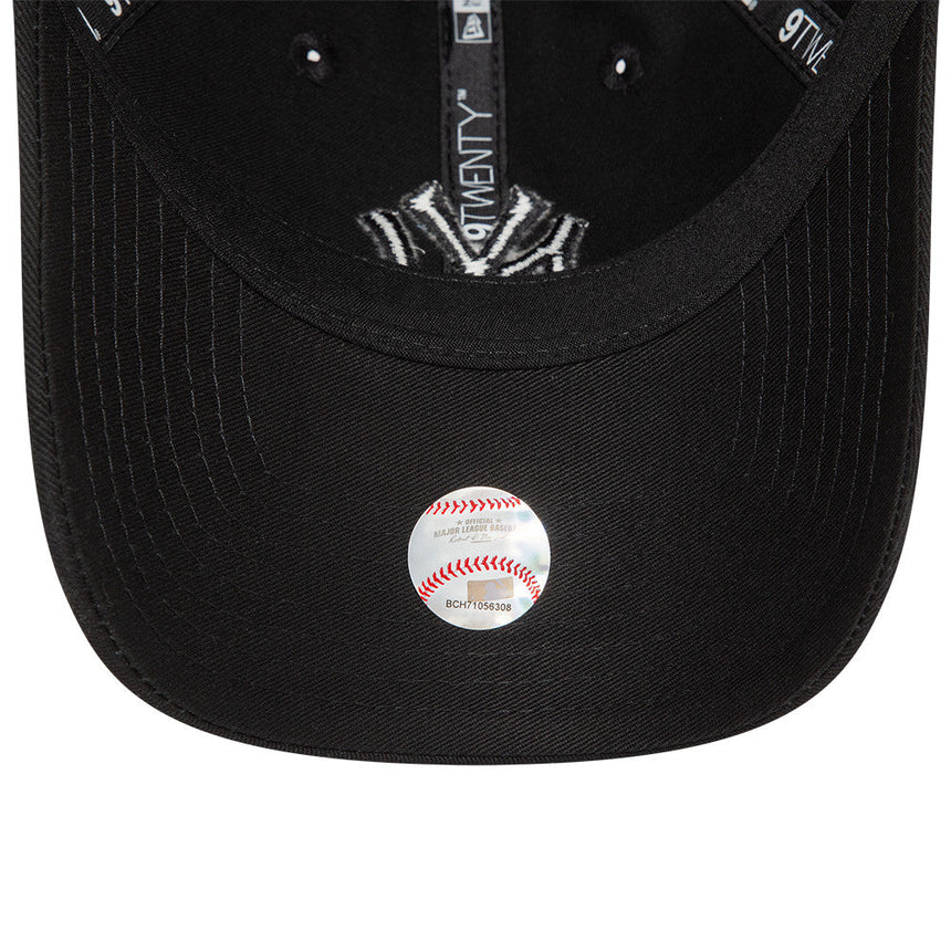 Gorra de béisbol de los New York Yankees, New Era, 9TWENTY, esencial, negra total