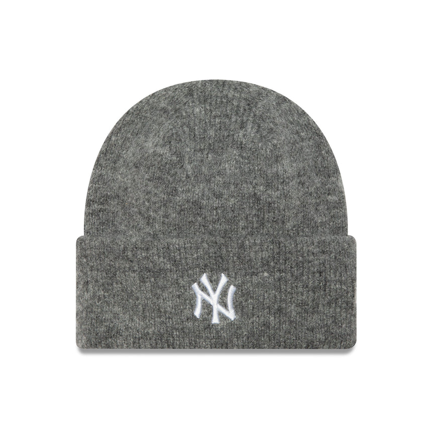 Gorro de los Yanquis de Nueva York, para mujer, puño ancho, New Era, gris