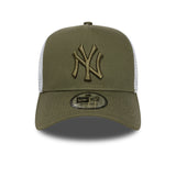 Gorra de los Yanquis de Nueva York, New Era, trucker, esencial, caqui