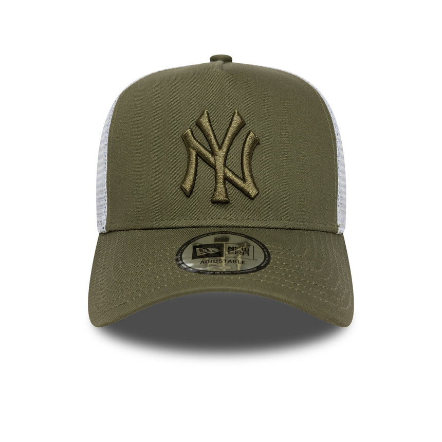 Gorra de los Yanquis de Nueva York, New Era, trucker, esencial, caqui
