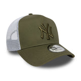 Gorra de los Yanquis de Nueva York, New Era, trucker, esencial, caqui