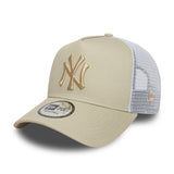 Gorra de los Yankees de Nueva York, New Era, trucker, esencial, beige