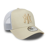 Gorra de los Yankees de Nueva York, New Era, trucker, esencial, beige