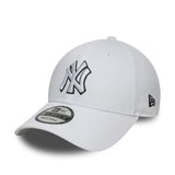 Gorra de los Yanquis de Nueva York, New Era, 9FORTY, blanca