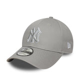 Gorra de los Yankees de Nueva York, New Era, 9FORTY, contorno pop, gris