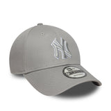 Gorra de los Yankees de Nueva York, New Era, 9FORTY, contorno pop, gris