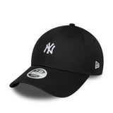 Gorra de los Yankees de Nueva York, logo mini, de New Era, 9FORTY, negra