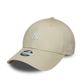 Gorra de los Yankees de Nueva York, logo pequeño, New Era, 9FORTY, beige
