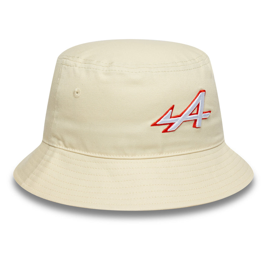 Sombrero tipo cubo Alpine, de temporada, con copa cónica, New Era, 9FORTY, color crema