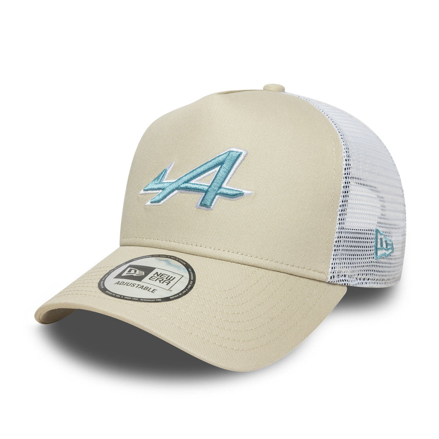 Gorra Alpine, trucker, estacional, New Era, 9FORTY, crema