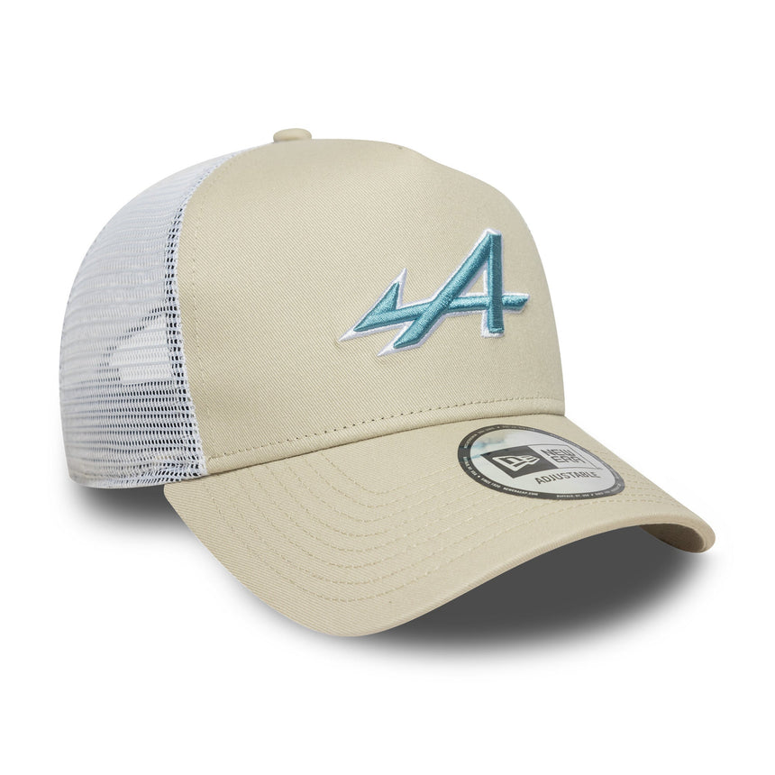 Gorra Alpine, trucker, estacional, New Era, 9FORTY, crema