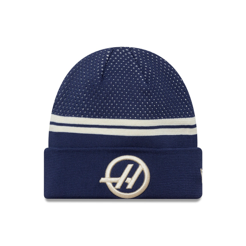 Gorro Haas, punto con puño, diseñado, New Era, azul