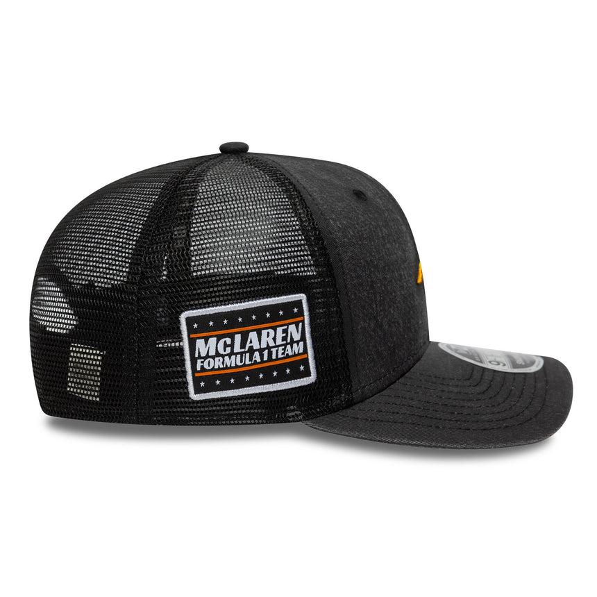 Gorra trucker de McLaren, lavado, New Era, 9FORTY, negro