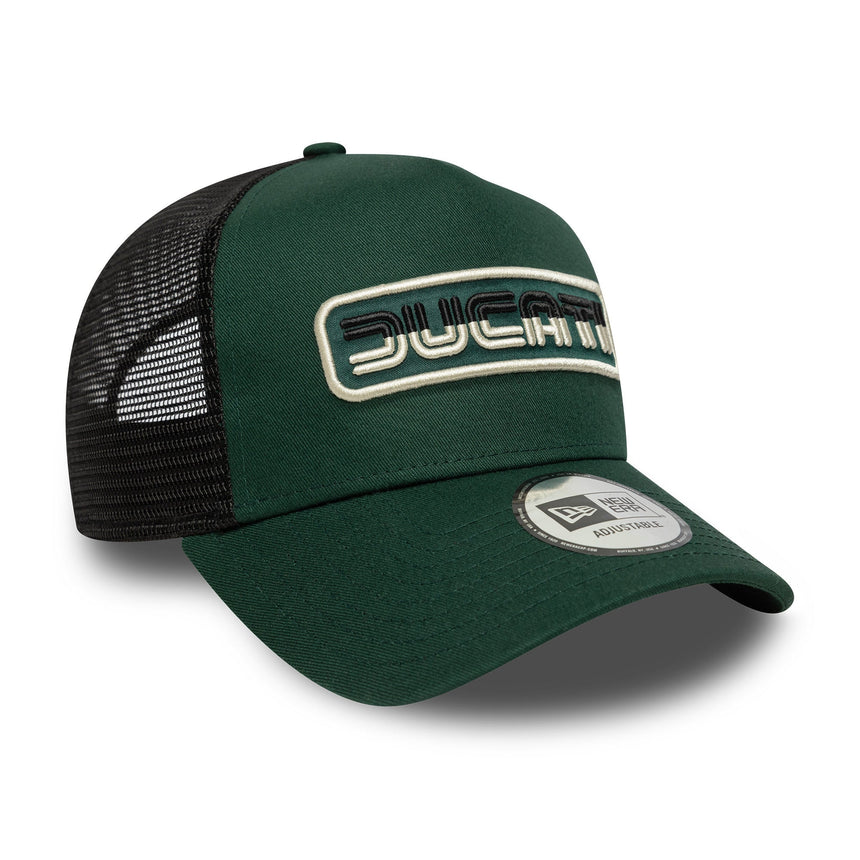 Gorra Ducati, trucker, de temporada, New Era, 9FORTY, verde