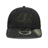 Gorra Valentino Rossi #46, VR46, sostenible, New Era, 9SEVENTY, negra
