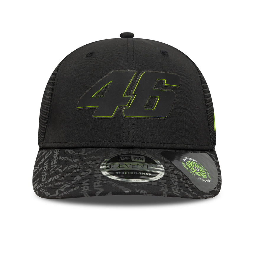 Gorra Valentino Rossi #46, VR46, sostenible, New Era, 9SEVENTY, negra