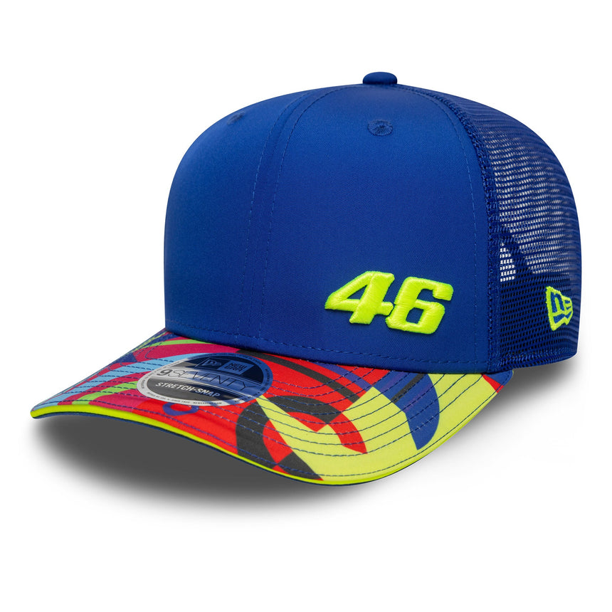Gorra Valentio Rossi #46, trucker, VR46, New Era, 9SEVENTY, azul