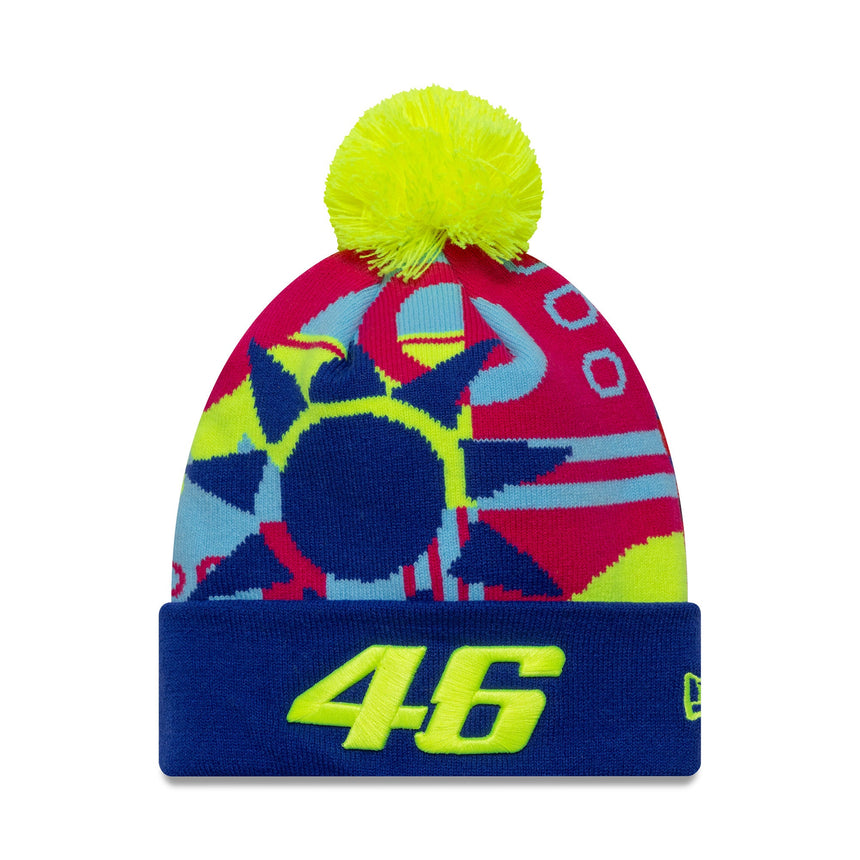 Gorro de punto Valentio Rossi #46, VR46, con puño acanalado, merchandising para aficionados, New Era, multicolor