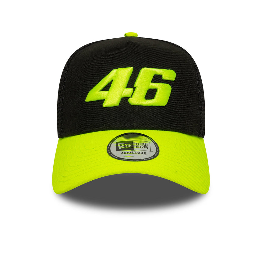 Gorra Valentio Rossi #46, trucker, VR46, New Era, 9FORTY, negra