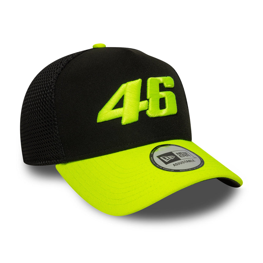 Gorra Valentio Rossi #46, trucker, VR46, New Era, 9FORTY, negra