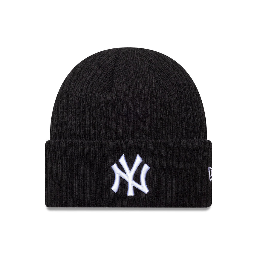 Gorro beanie de los Yankees de Nueva York, puño ancho, New Era, negro