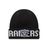 Gorro beanie de Las Vegas Raiders, logotipo de letras, New Era, negro