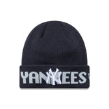 Gorro de punto de los New York Yankees, logotipo tipográfico, azul