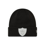 Gorro beanie de los Raiders de Las Vegas, liso, New Era, negro