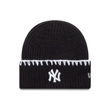 Gorro beanie de los Yanquis de Nueva York, con pespuntes gruesos, New Era, negro