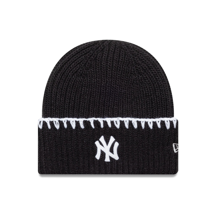 Gorro beanie de los Yanquis de Nueva York, con pespuntes gruesos, New Era, negro