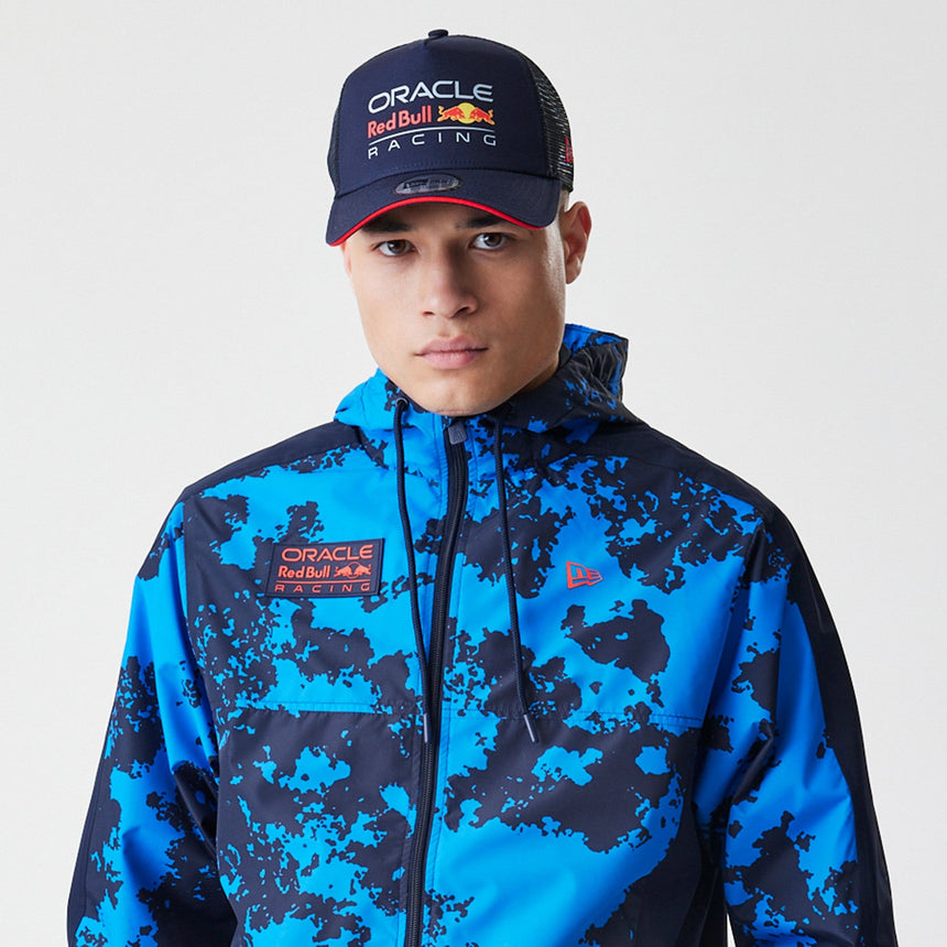 Chaqueta Red Bull Racing, Windrunner, New Era, camuflaje azul